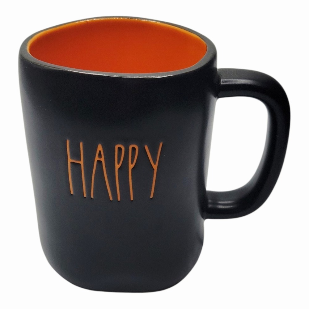 Rae Dunn Happy Halloween Mug Black Orange Interior Coffee Cup Fall Decor